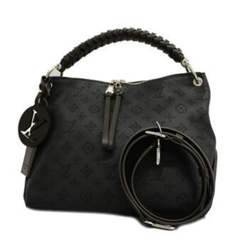 Louis Vuitton Mahina Beaubourg Hobo Handbag Black
